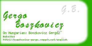 gergo boszkovicz business card